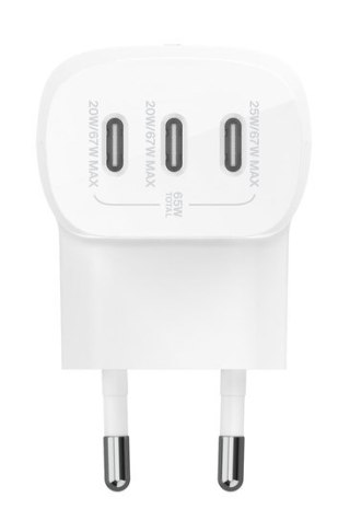 Ładowarka Belkin BoostCharge 3 Port USB-C PD 3.1 PPS Wall Charger 67W White