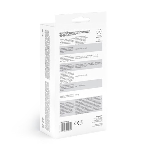 SAVIO POWERBANK 30000 MAH CZARNY BA-10