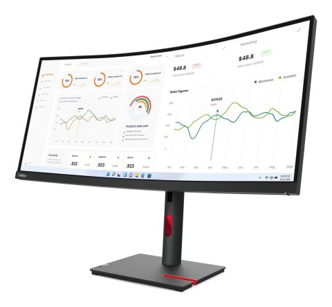 Lenovo ThinkVision T34w-30 34" UWQHD 60Hz 350nits AG USB, HDMI, RJ45 Raven Black