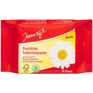 Jeden Tag Nawilżony Papier Toaletowy Rumiankowy 70 szt.