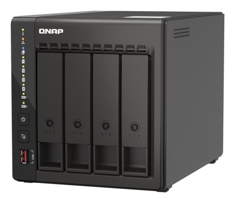 Qnap TS-453E-8G, Tower, 4 x 2.5"/3.5" SATA , Intel Celeron J6412 4C/4T, 8 GB DDR4 onboard not expandable, 2 x 2.5GbE, External a