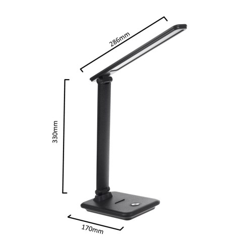 MACLEAN LAMPKA BIURKOWA LED, MAX. 9W, 220-240V AC, MOŻLIWOŚĆ ZMIANY BARWY, ŚCIEMNIALNA, 450LM MCE614 B
