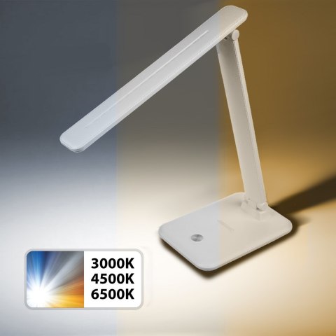 MACLEAN LAMPKA BIURKOWA LED, MAX. 9W, 220-240V AC, MOŻLIWOŚĆ ZMIANY BARWY, ŚCIEMNIALNA, 450LM MCE614 W