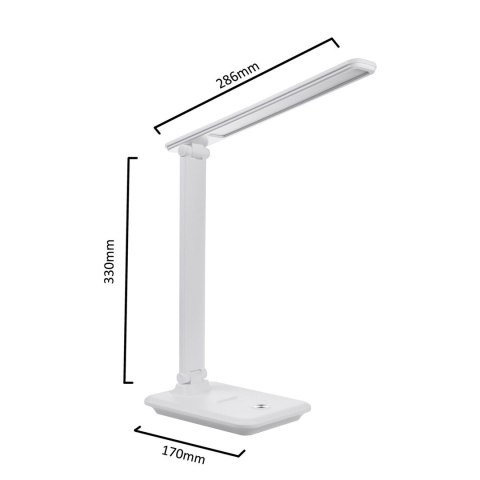 MACLEAN LAMPKA BIURKOWA LED, MAX. 9W, 220-240V AC, MOŻLIWOŚĆ ZMIANY BARWY, ŚCIEMNIALNA, 450LM MCE614 W