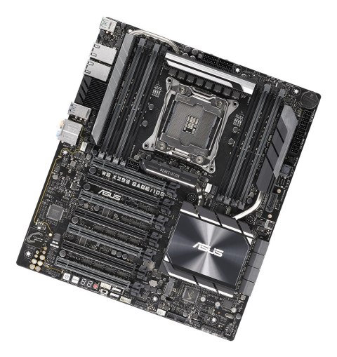 ASUS WS X299 SAGE/10G, 1x 066, Intel X299, 8x DIMM DDR4 4200(O.C.)/2933 Non-ECC, 7 x PCIe 3.0, 2x M.2, 8x SATA, 1x U.2, Intel Ra