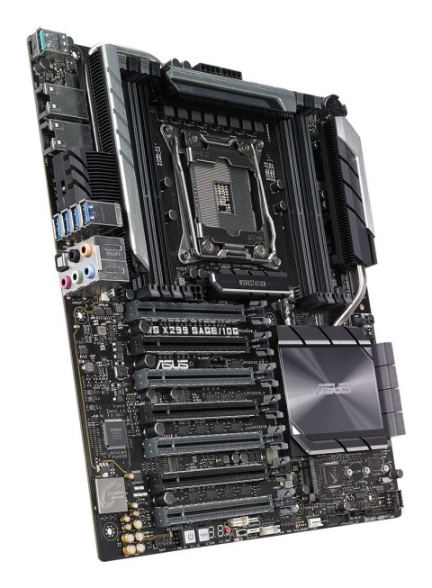 ASUS WS X299 SAGE/10G, 1x 066, Intel X299, 8x DIMM DDR4 4200(O.C.)/2933 Non-ECC, 7 x PCIe 3.0, 2x M.2, 8x SATA, 1x U.2, Intel Ra