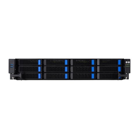 Platforma Asus Rack (2U) RS520A-E12-RS12U AMD Epyc 9004 (12x NVMe, 2xGPU, 2x1Gbe, IPMI, 1+1 1600W)