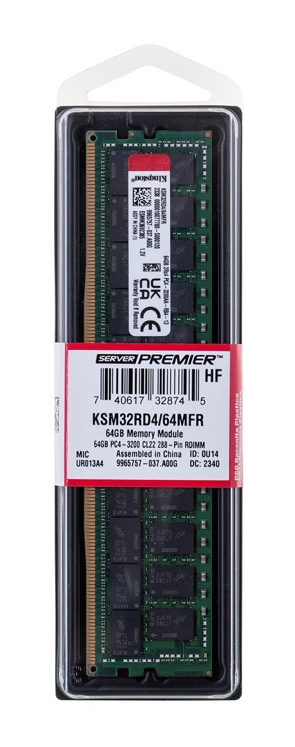 Kingston RDIMM 64GB DDR4 2Rx4 Micron F Rambus 3200MHz PC4-25600 KSM32RD4/64MFR