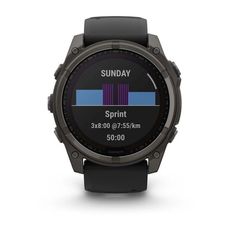 Zegarek sportowy Garmin Fenix 8 Solar Sapphire Titanium Carbon Grey DLC 51mm Czarny