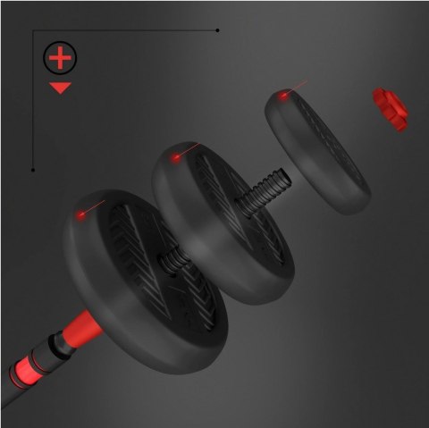 Zestaw ciężarów 6w1 HMS SGN130 (sztanga, sztangielki i kettlebell) 30kg (WYPRZEDAŻ)