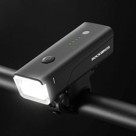 Lampka rowerowa przednia Rockbros 24510003001 260 lm + kabel USB-C - USB-A - czarna