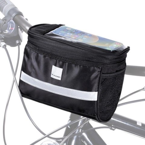 Wozinsky torba rowerowa na kierownicę z etui na telefon 2 l czarny (WBB12BK)