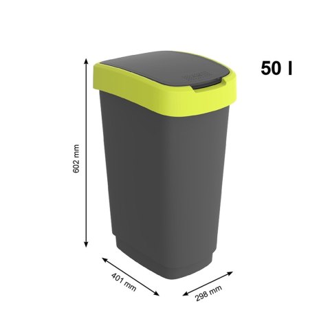 Rotho kosz na śmieci obrotowy TWIST limonkowy 50L