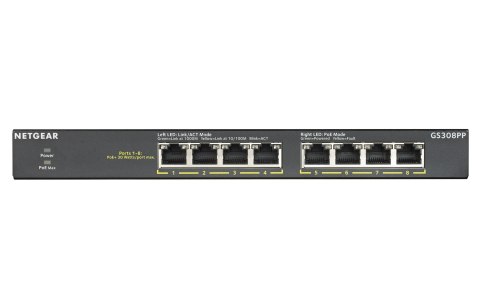 Switch Netgear GS308PP-100EUS 8p PoE 83W* (PoE+: 8p) Unmanaged Gigabit