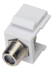 Alantec Adapter typu keystone ze złączem F, kolor biały (MKA-F-B-CON-F)