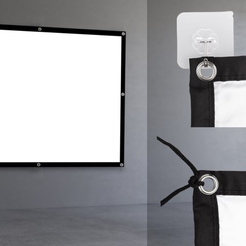MACLEAN EKRAN PROJEKCYJNY, 120", 240X180CM, OBRAMOWANIE 25MM 4:3, HACZYKI DO NACIĄGU MC-169