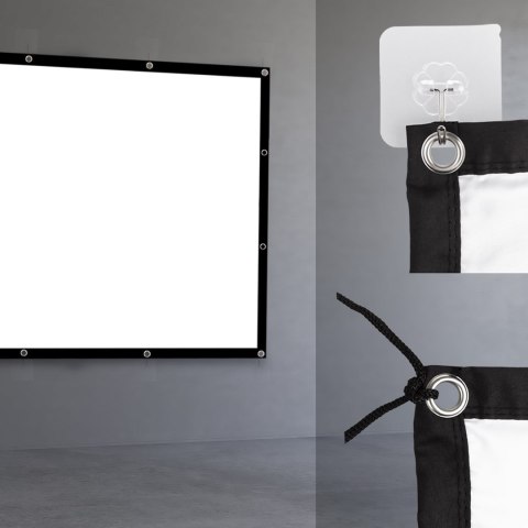 MACLEAN EKRAN PROJEKCYJNY, 150", 300X220CM, OBRAMOWANIE 25MM 4:3, HACZYKI DO NACIĄGU MC-168