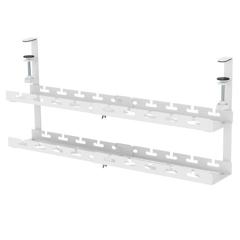 MACLEAN ORGANIZER PODBIURKOWY NA KABLE, MAX. OBCIĄŻENIE 5KG, MAX. 728MM, 2 POZIOMY, BIAŁY MC-102 W