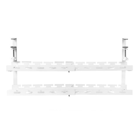 MACLEAN ORGANIZER PODBIURKOWY NA KABLE, MAX. OBCIĄŻENIE 5KG, MAX. 728MM, 2 POZIOMY, BIAŁY MC-102 W