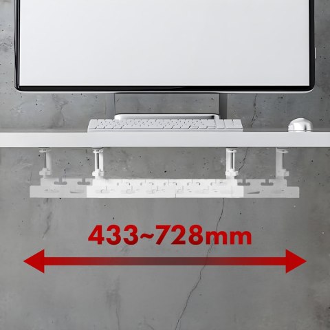 MACLEAN ORGANIZER PODBIURKOWY NA KABLE, MAX. OBCIĄŻENIE 5KG, MAX. 728MM, BIAŁY MC-103 W