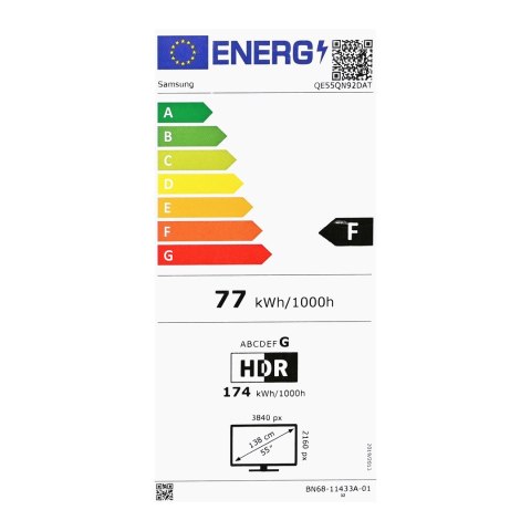 Telewizor Samsung QE55QN92DATXXH Neo QLED 55'' 4K Ultra HD 144Hz Tizen Dolby Atmos Czarny