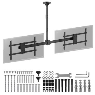 MACLEAN UCHWYT SUFITOWY DLA DWÓCH TV, MAX. OBCIĄŻENIE 2X40KG, 34-60", MAX VESA 600X400 MC-111 B