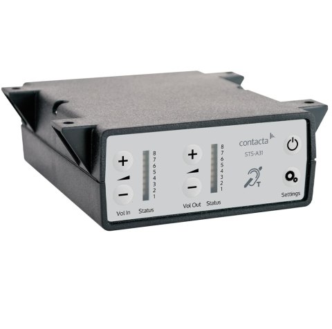 CONTACTA INTERKOM STS-K003L-B, ZESTAW (WZMACNIACZ, MODUŁ DLA INTERESANTA ORAZ OBSŁUGI, ZASILACZ, PĘTLA INDUKCYJNA), CZARNY
