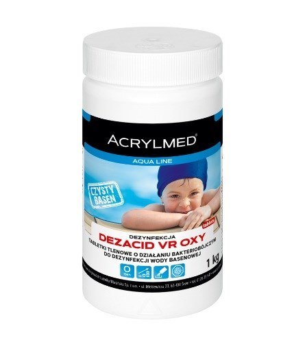 Acrylmed 1kg Dezacid VR OXY Tabletki tlenowe do dezynfekcji wody basenowej