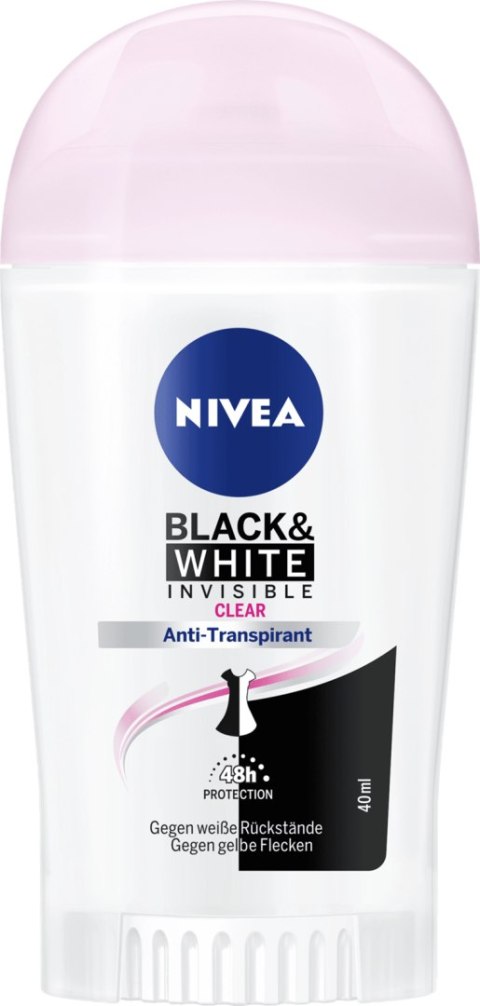 Nivea Invisible Black&White Clear Antyperspirant Sztyft 40 ml