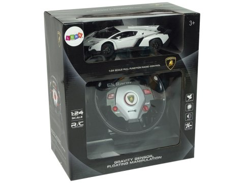Auto Zdalnie Sterowane Lamborghini Veneno Biały Kierownica Dźwięk Światła