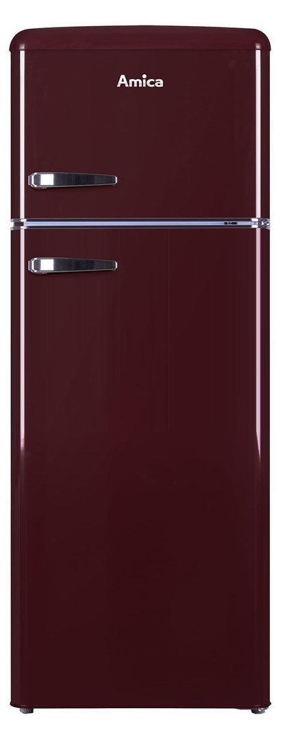 Lodówka Amica RETRO KGC15631R (550mm x 1440mm x 615 mm; 164 l; Klasa A++; kolor bordowy)