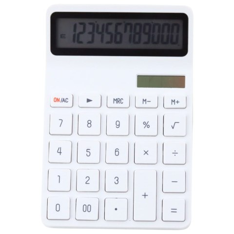 Kalkulator Biurowy Szkolny 12-Cyfrowy Wyświetlacz LCD Solar Biały