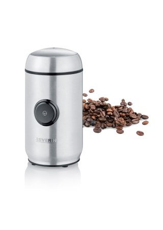SEVERIN MŁYNEK DO KAWY I PRZYPAW INOX, POJEMNOŚĆ 50 G, ZWIJACZ KABLA, 2 NOŻE ZE STALI NIERDZEWNEJ, MOC 150W KM3879