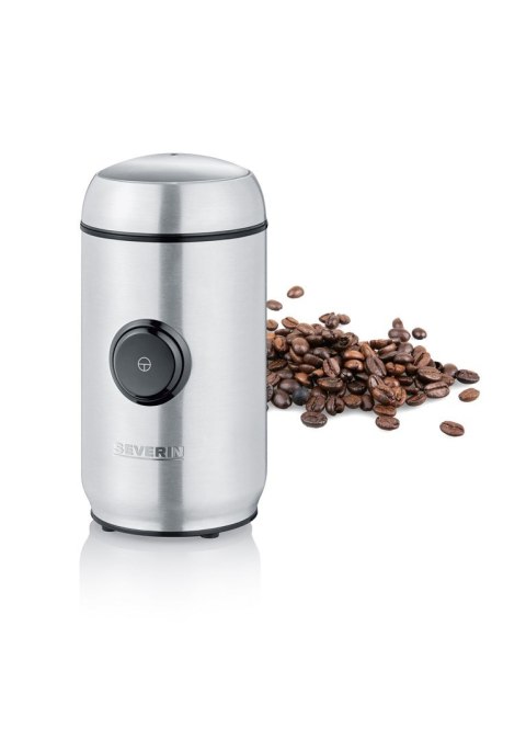 SEVERIN MŁYNEK DO KAWY I PRZYPAW INOX, POJEMNOŚĆ 50 G, ZWIJACZ KABLA, 2 NOŻE ZE STALI NIERDZEWNEJ, MOC 150W KM3879