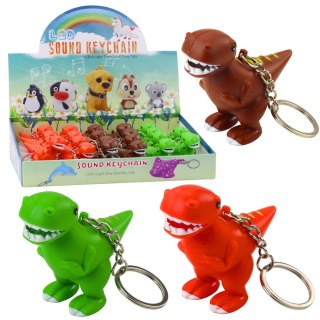 Brelok Do Kluczy Plecaka Dinozaur Latarka LED Dźwięki Mix Kolor