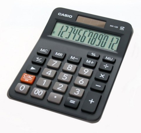 Casio Kalkulator biurowy Mx-12B, 12-cyfrowy,106,5x147mm, czarny