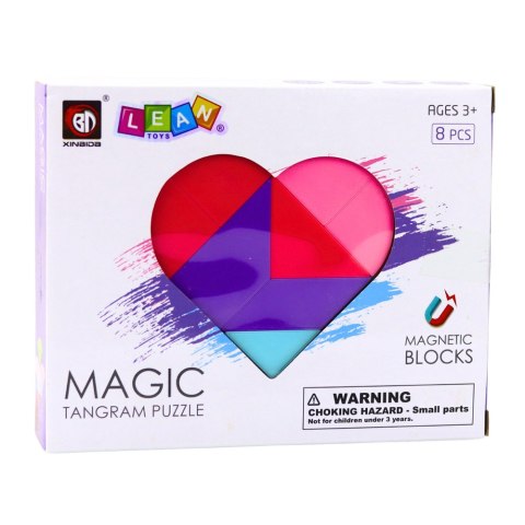 Klocki Magnetyczne Tangram Układanka Serce Naklejki 8 el.