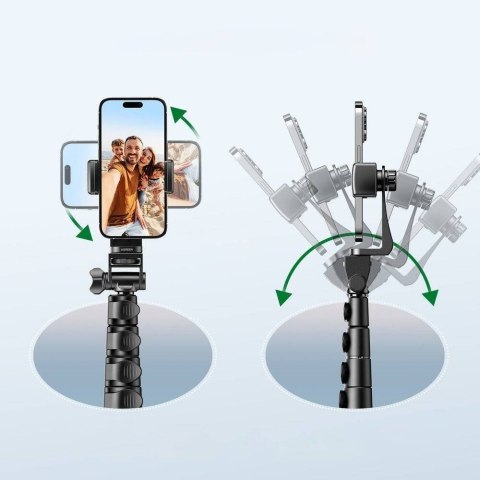 Ugreen selfie stick ze stojakiem i pilotem LP680 1.8m (czarny)