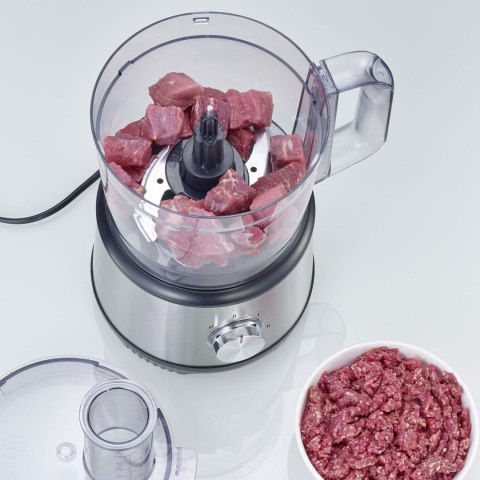 SEVERIN MULTI ROBOT KUCHENNY INOX, SZKLANY MIKSER KIELICHOWY 1,5 L, MŁYNEK 140 ML, POJEMNIK ROBOCZY 1,5 L, MOC 1200W KM3892