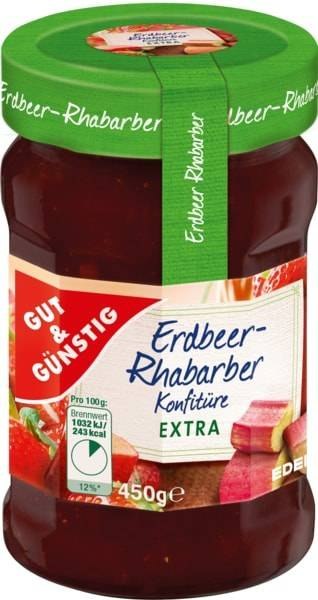 G&G Konfitura Truskawka Rabarbar Extra 450 g