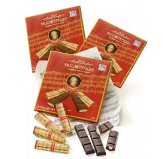 MaitreTruffout Mozartsticks Luksusowe Czekoladowe Batony z Marcepanem i Nugatem 200 g