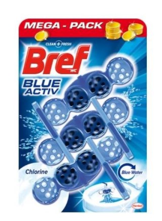 Bref Blue Active+Chlorine Color Aktiv Zawieszka WC 3 x 50 g