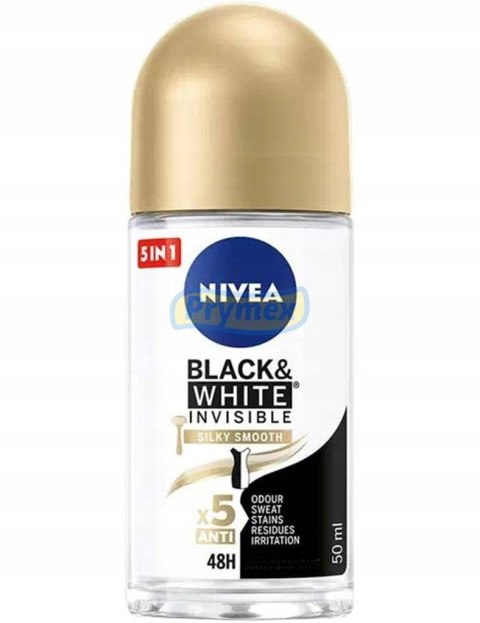 Nivea Black&White Invisible Silky Smooth Antyperspirant Roll-on 50 ml