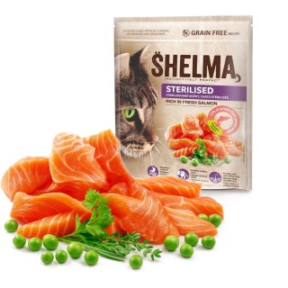 SHELMA karma sucha dla kotów sterylizowanych. Z łososiem 1.4kg