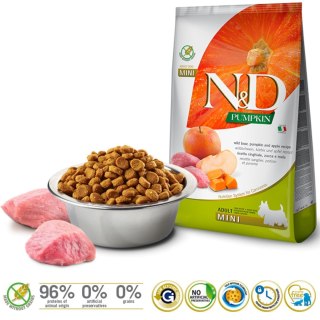 FARMINA N&D Pumpkin Boar & Apple Adult Mini - sucha karma dla psa - 7 kg