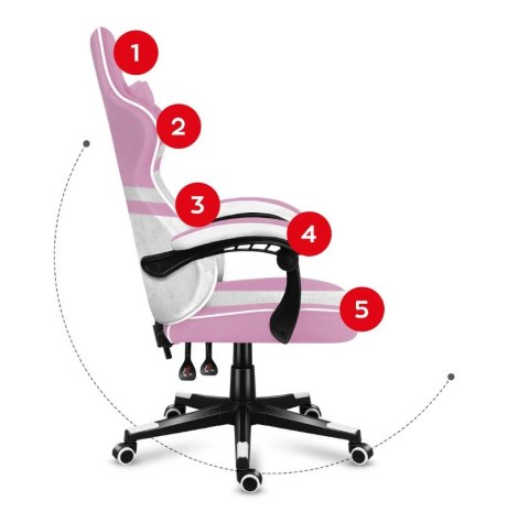 Fotel gamingowy Huzaro Force 4.4 Pink Mesh (WYPRZEDAŻ)