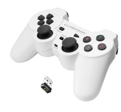 Gamepad bezprzewodowy Esperanza GLADIATOR EGG108W (PC, PS3; kolor biały) (WYPRZEDAŻ)