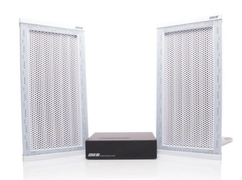 WAVES SYSTEM GŁOŚNIKI KIERUNKOWE ZE WZMACNIACZEM ZESTAW STEREO: 2X HSS3000EW + WZMACNIACZ + UCHWYTY DO GŁOŚNIKÓW