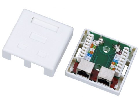 ALANTEC Gniazdo natynkowe STP kat.5e 2xRJ45 GN004 (kolor biały)