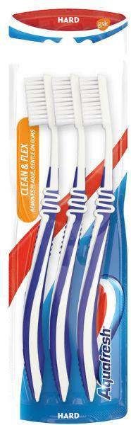Aquafresh Clean Flex Hard Szczoteczka do Zębów 3 szt.